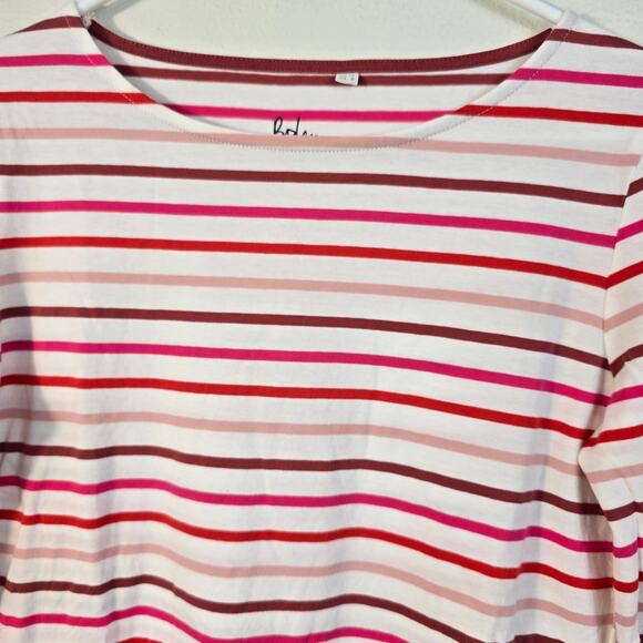 Boden Stripes Ahead of The Rest Top Women's 8 Pink Red Preppy Casual Nautical - Picture 3 of 9